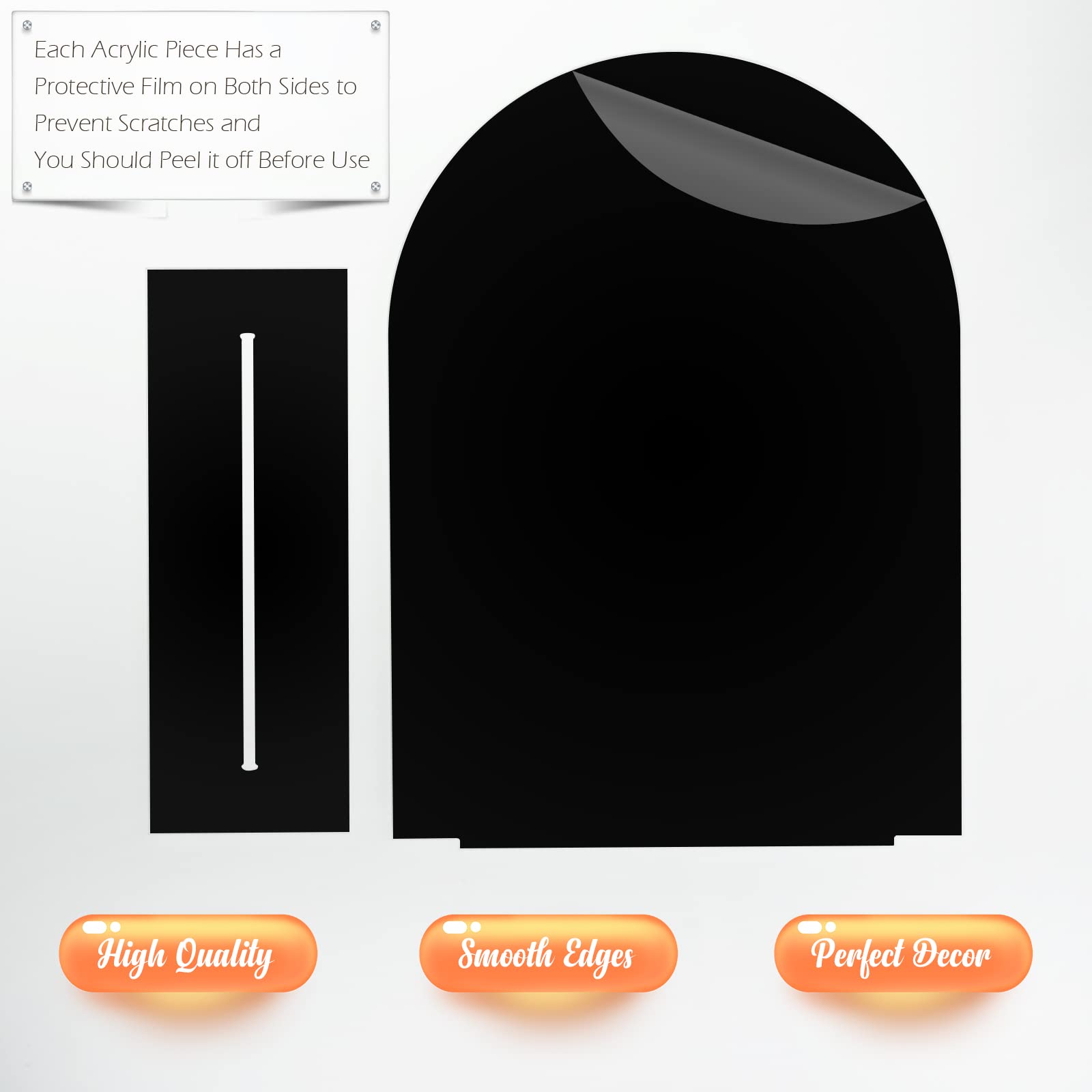 5x7 Inch Black Arch Acrylic Sign with Stand | 10 Pack Blank Black Acrylic Arch Table Signs with Base for DIY Wedding Table Numbers  Arched Wedding Signage  Events& Parties (Black  5x7 Inch (10pcs)
